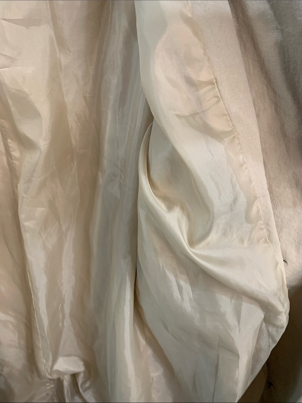 Beige Double-Breasted Trench Coat with Black Buttons - Picture 8 of 8